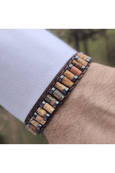 Clays Jewellery Jasper & Hematit Taşı Silindir Bileklik