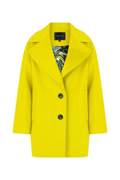 ShotOf Morise Lemon Bumbelbee Cashmere & Wool Coat