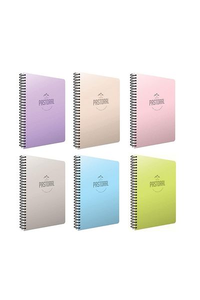 Gıpta Pastoral A4 120 Sheets Plastic Cover Spiral Notebook Checked 6 Pieces