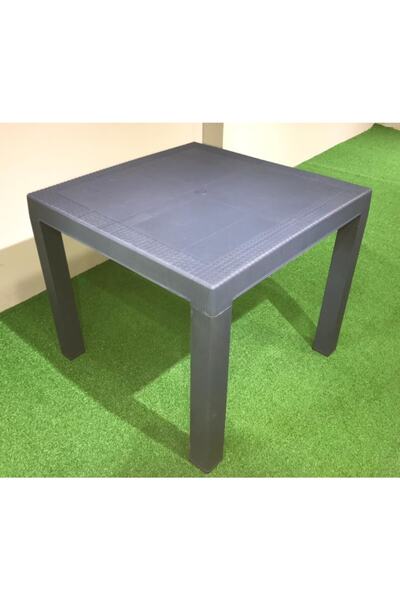 4A GROUPS 90x90 cm Rattan Masa Gri Renk