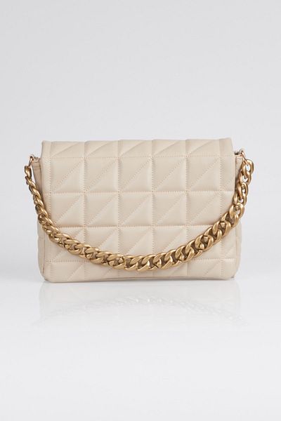 Tonny Black Crossbody kabelka z měkké kůže s výšivkou a detailem řetízku