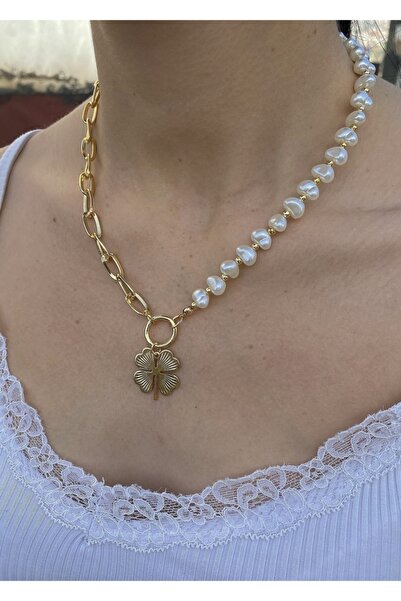 takıtarzım Inci Yonca Zincir Kolye