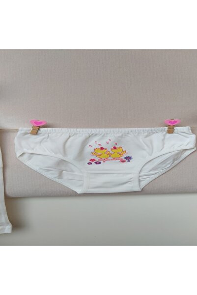 İki Yıldız Girl Child-Baby Chick Patterned Cotton Undershirt & Panties Laundr...