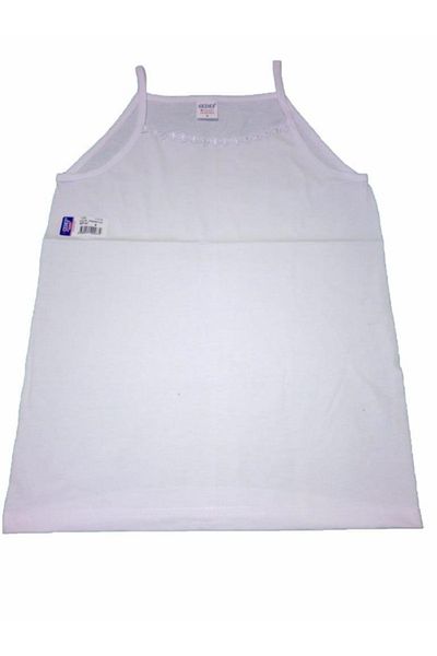 SEDEF YILDIZ Pachet de 12 I Tricou cu bretele de frânghie pentru fete, alb