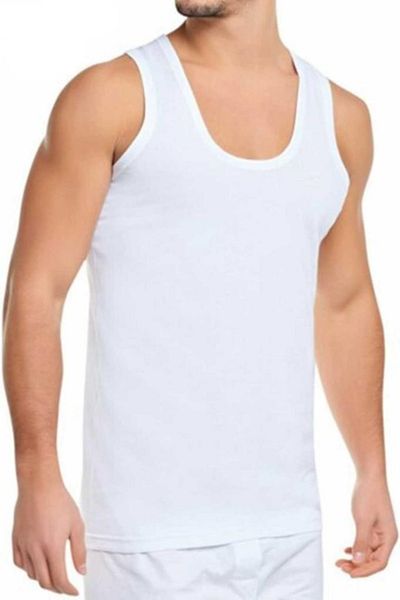 Güryıldız Men's Rib Athlete Face Cotton White 24002 6 Pieces