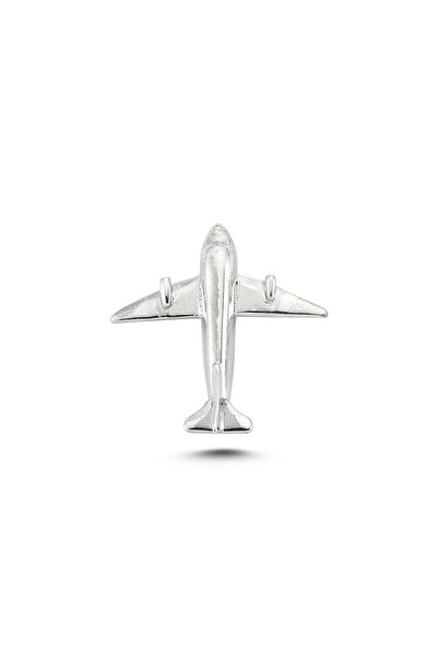 Mini Pin Uçak Gümüş Üzeri 14k Altın Kaplamalı Broş/rozet
