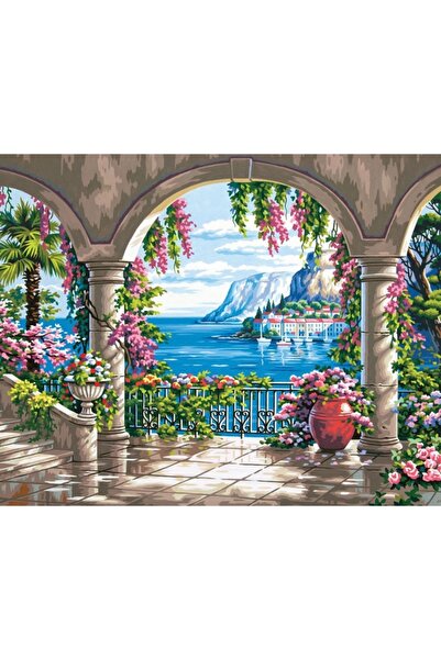 Genel Markalar Sayılarla Boyama Seti Çerçeveli Kasnaklı Kemerden Manzara 40x5...