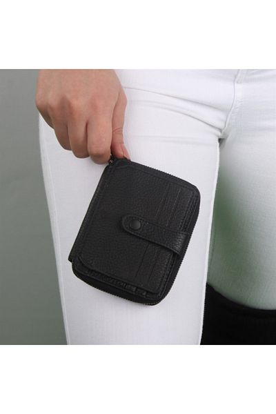 My Valice Unisex Genuine Leather Wallet And Card Holder 1816 Black