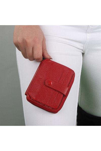 My Valice Unisex Genuine Leather Wallet And Card Holder 1816 Red