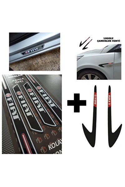 Genel Markalar Fiat Linea Kapı Eşiği + Logolu Çamurluk Venti Set