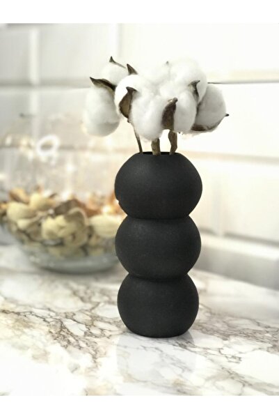 SARIME Μαύρο Βάζο Φούσκα - Αντικείμενο 14 cm