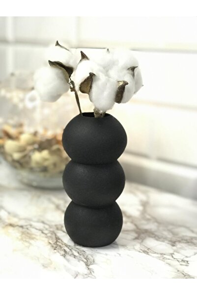 SARIME Μαύρο Βάζο Φούσκα - Αντικείμενο 14 cm