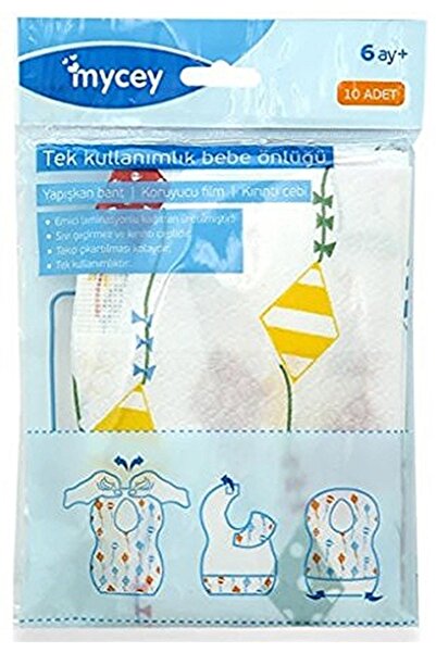 mycey Tek Kullanımlık Bebe Önlüğü 6+ay 10lu K:560