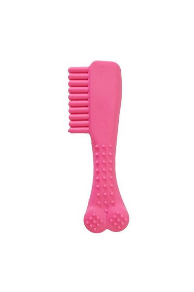 Mixpet 14 Cm Pink Dog Toy - Teether Rubber Comb Shaped
