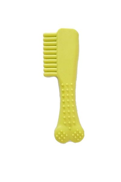 Mixpet 14 Cm Yellow Shaped Dog Toy - Teether Rubber Comb