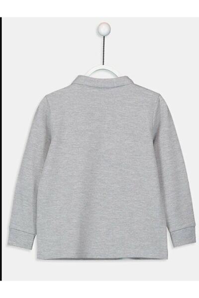ümitteks iş ve okul kıyafetleri Tricou de școală cu guler polo din bumbac pieptănat gri, unisex