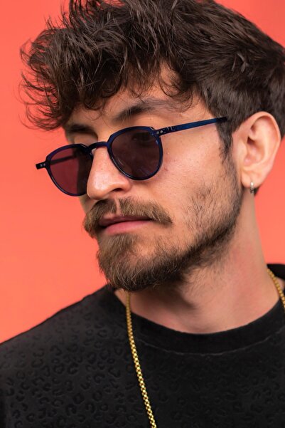 Focus On Wilson Navy Blue Smoked Sunglasses