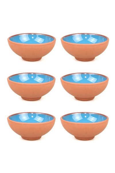 goffin Set of 6 Natural Glazed Snack Bowls and Sauce Bowls