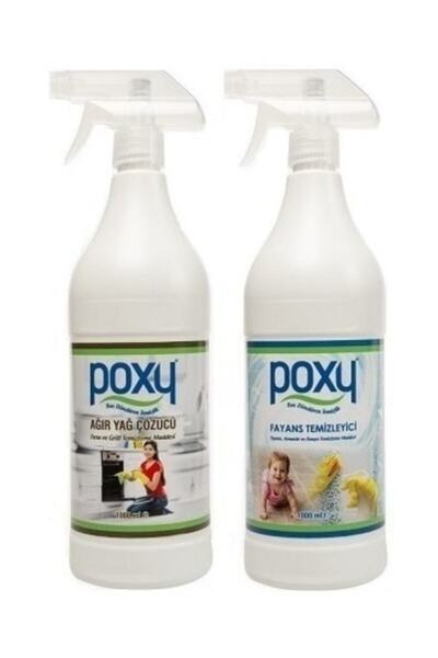 Poxy Fayans Temizleyici 1 kg &  Ağır Yağ Çözücü 1 kg