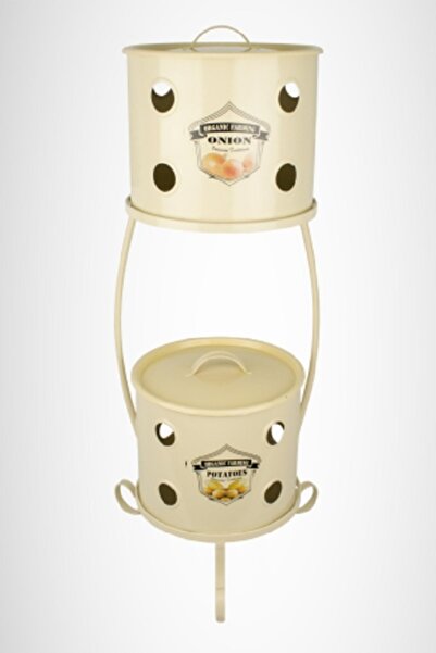 Desen Dekorasyon Patates Soğan Sepeti Soğanlık Küçük Metal
