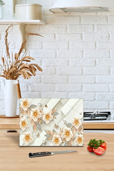 Cam Kesme Tahlası Cam Kesme Tablası Elmaslı Çiçek Desen 30cm X 40cm