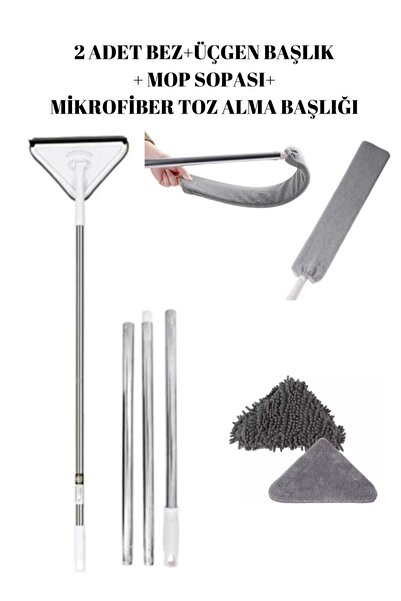 Oliva Nero Set Üçgen Camsil Duvar Yüzey Cam Silme Aparatı Mop Mikrofiber Mikr...