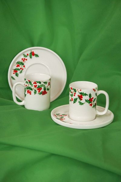 Bursa Porselen Dekor Holly Coffee Cup Set for Two