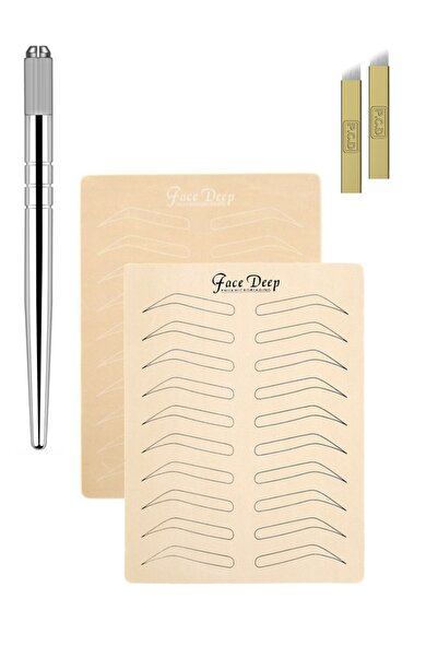 Face Deep Microblading Pratik Seti 5 Parça Pudralı Latex Microblading Kalemi ...