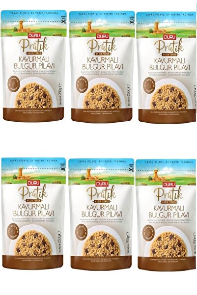 Duru Pratik Kavurmalı Bulgur Pilavı 250 Gr X 6 Adet 3 Dakika Hazır Yemek
