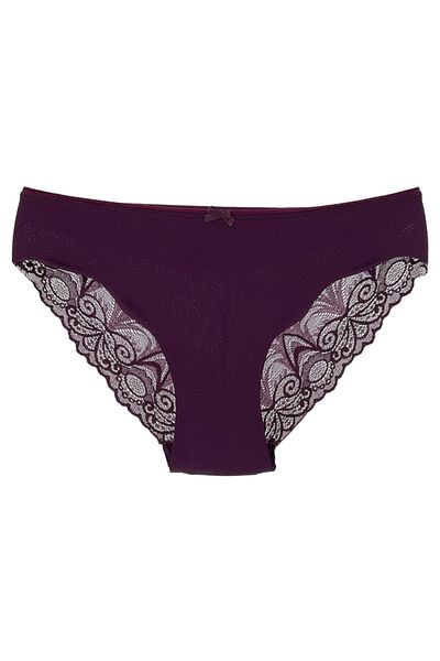 HNX Γυναικείο εσώρουχο Purple Micro Fabric Lace Back Slip
