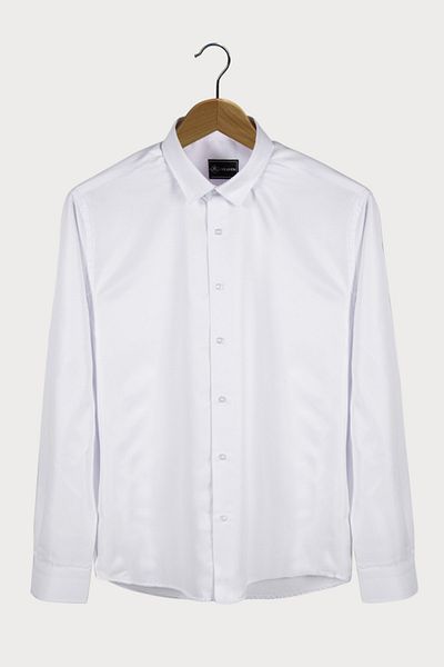 Terapi Men Men's Italian Collar Extra Slim White Back Stripe Premium Classic Shirt