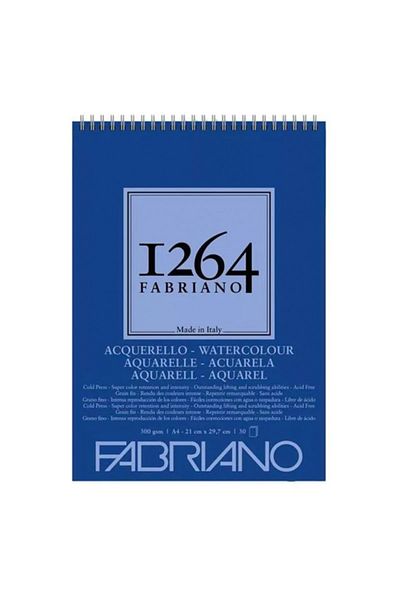 Fabriano 1264 Top Spiral Water Color Block A4 300gr 30 Sheets