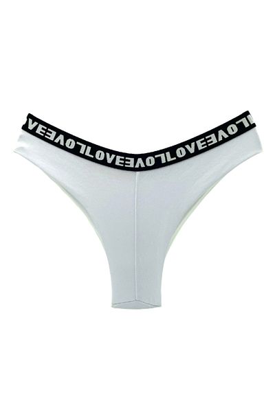 HNX Chiloți alb din bumbac Love Elastic Brazilia