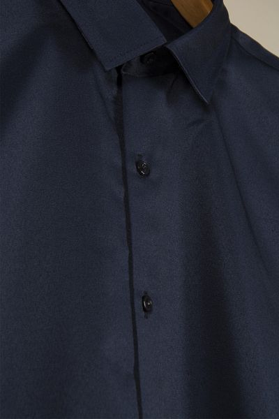 Terapi Men Men's Italian Collar Extra Slim Navy Blue Premium Classic Shirt