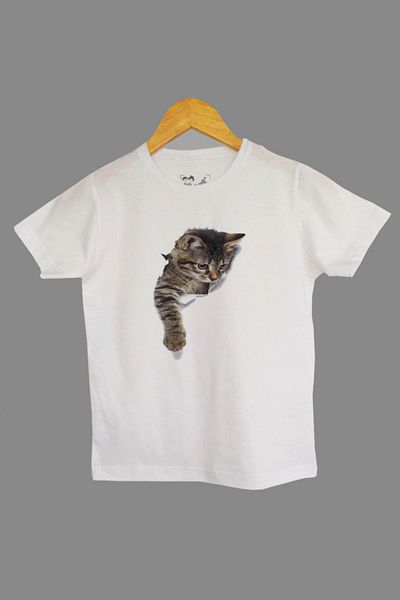 Raf Coll Tricou cu imprimeu digital pentru copii Cat Front