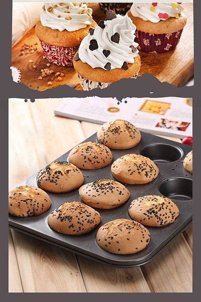 Tilbe Home Muffin Mold 12 Pieces Cake Pastry Cookie Cupcake Luxury Muffin Mold Cake Donut Bakery Capsule Tray