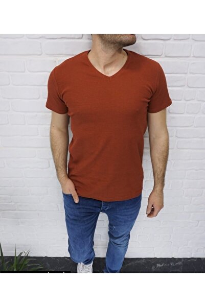 NOBLE STORE Men's V-neck Short Sleeve T-shirt