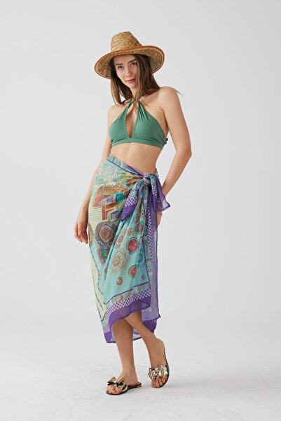 AYSHOME Φόρεμα παραλίας Ays Home Mint Color Long Pareo