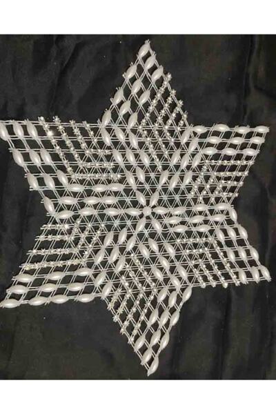 ART HEDİYE 6-частинна мереживна серветка з бісером у вигляді зірки Tsrm28-6