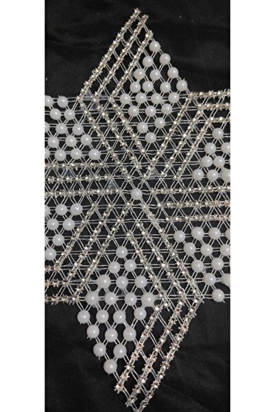 ART HEDİYE 6 Pieces Pulley Work Beaded Star Napkin Lace Tsrm32-6