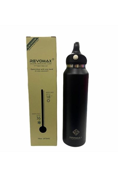 Revomax Black Stainless Steel Thermos - 16 oz 473 ml