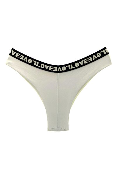 HNX Εκρού βαμβακερό ύφασμα Love Elastic Brazilian γυναικείο εσώρουχο