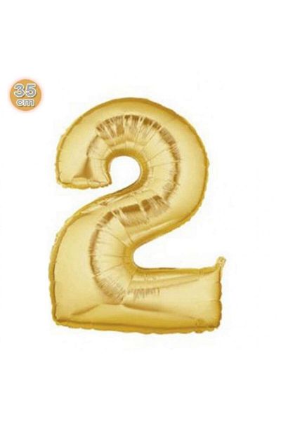 ikm balon Number Balloon Foil Small Size 16 Inch 35 Cm Gold 2 35 Cm Gold