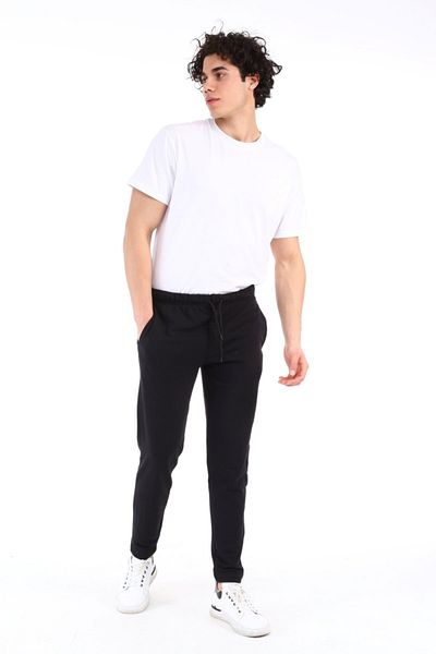 AUST GİYİM Ανδρικό φούτερ Aust Jeans Basic Style Elasticless Leg Slim Fit - Μαύρο