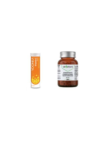 VeNatura 15 Effervescent Tablets - Vitamin C, Glutathione, Zinc and Vitamin D + Magnesium, Vitamin B6
