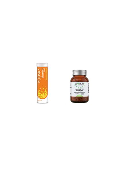 VeNatura 15 Effervescent Tablets - Vitamin C, Glutathione, Zinc and Vitamin D + Magnesium Bisglicinate 60 Tablets