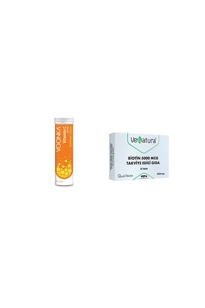 VeNatura 15 Effervescent Tablets - Vitamin C, Glutathione, Zinc and Vitamin D + Biotin 5000 Mcg 30 t for Adults