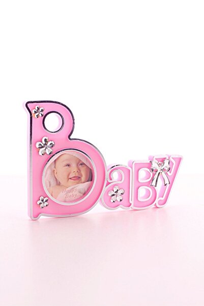 HediyeFilesi هدية مزخرفة مكونة من قطعتين إطار صورة صغير لطيف مكتوب عليه طفل باللون الوردي