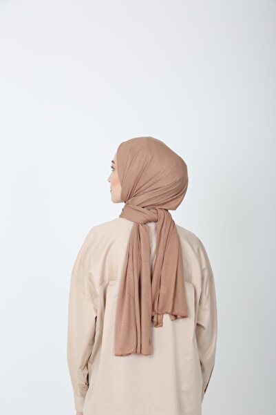 Bahar Scarf Χτενισμένο βαμβακερό χιτζάμπ Kamel Viscose