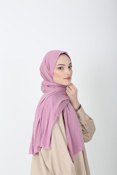 Bahar Scarf شال حجاب قطن فيسكوز ممشط - وردي مجفف